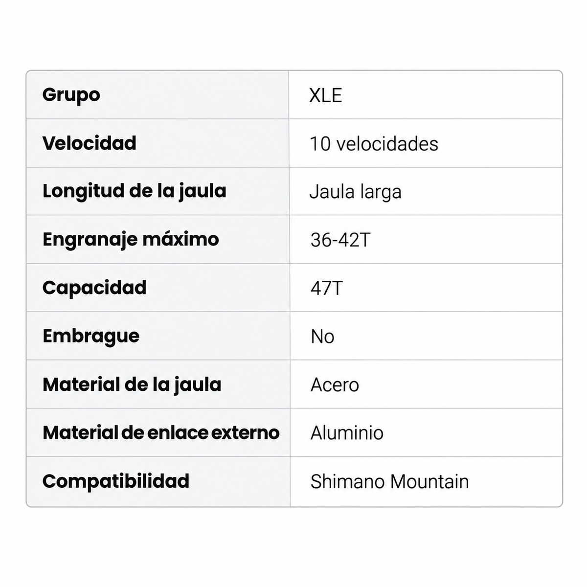 MicroShift Desviador Trasero XLE10